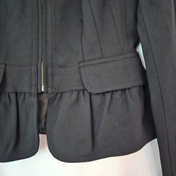 INC International Concepts Black Beaded Collar Flap Pocket Peplum Jacket S NWT - Picture 2 of 10